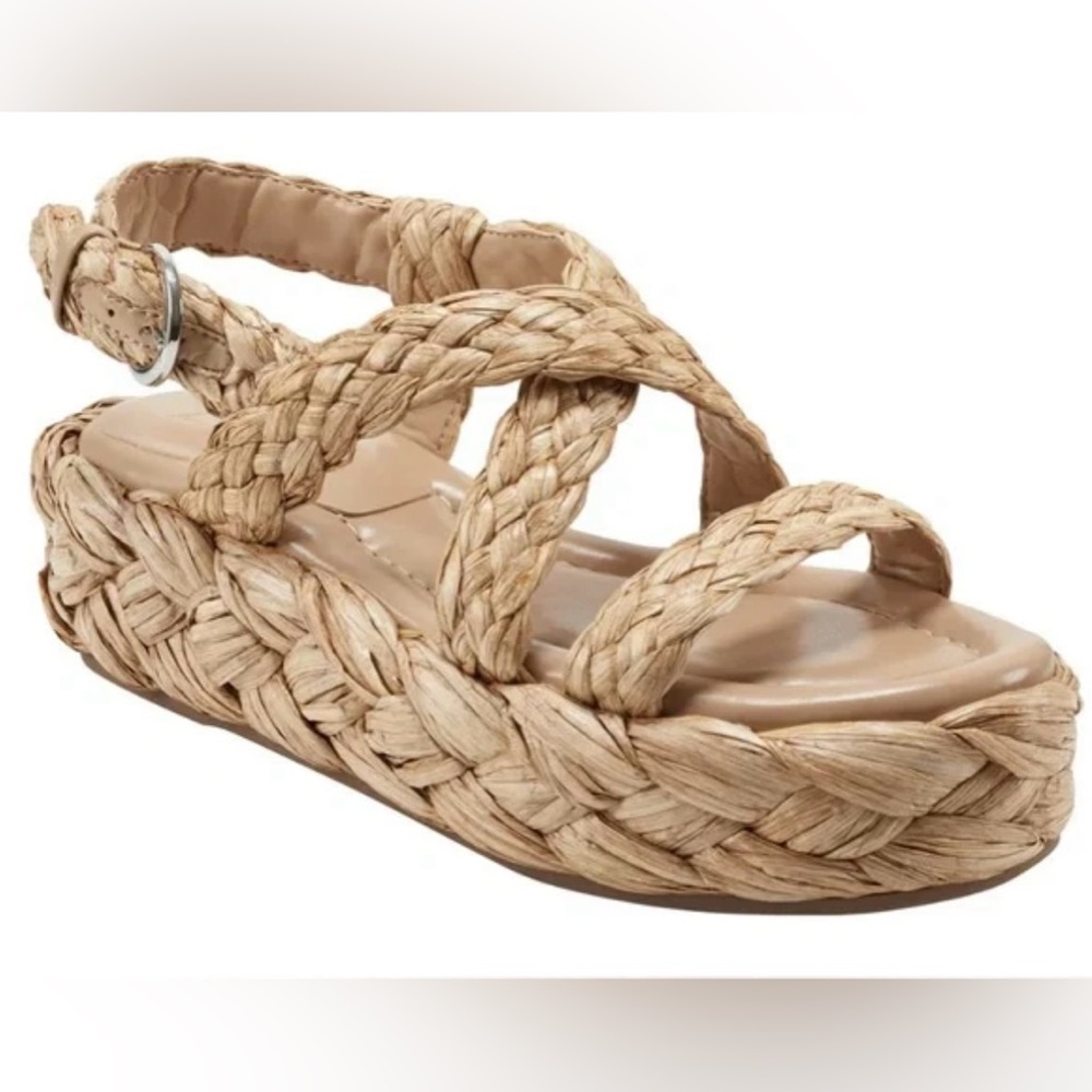 Marc Fisher Braided Platform Sandal in Natural